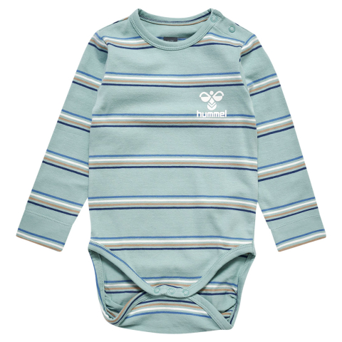 Hummel Romper l/s - HmlHolm - Blue Surf - Hummel - 62 - Rompers Lange Mouw