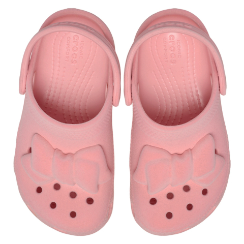 Crocs Sandalen - Classic+ Fluweel Bow Klomp T - Powder Roze - Crocs - 27/28 - Sandalen