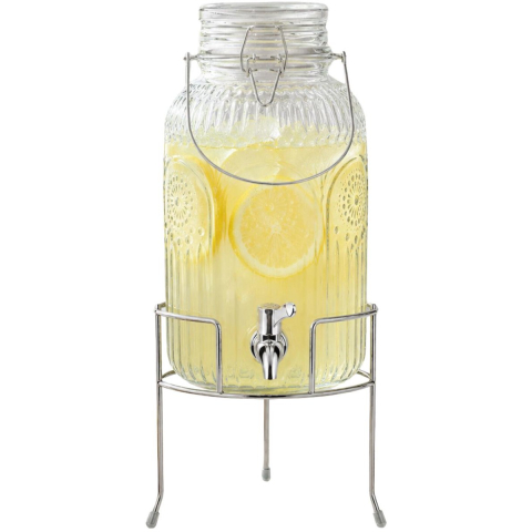 Alessandro water en drankdispenser - 3.8 liter - glas - limonade/sappen - op verhoger -