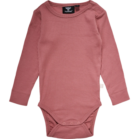 Hummel Romper l/s - Rib - hmlRene - Dusty Rose - Hummel - 62 - Rompers Lange Mouw