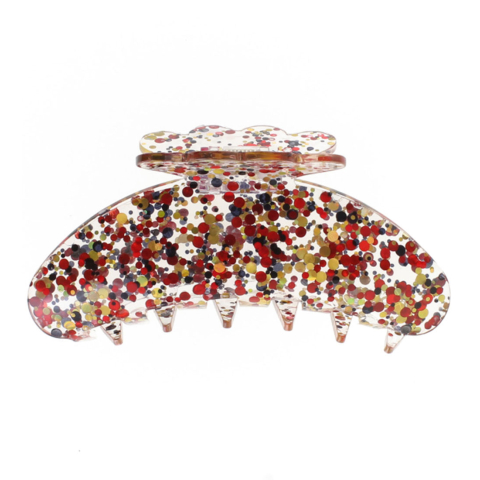 By Stær Haarclip - Agnes - Confetti Rood/Goud - By Stær - OneSize - Haaraccessoires