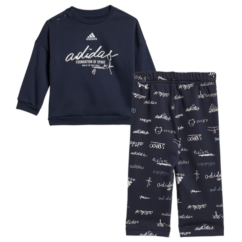 adidas Performance Sweatset - I Bluv Jogger - Navy/Wit - adidas Performance - 1 jaar (80) - Joggingpakken