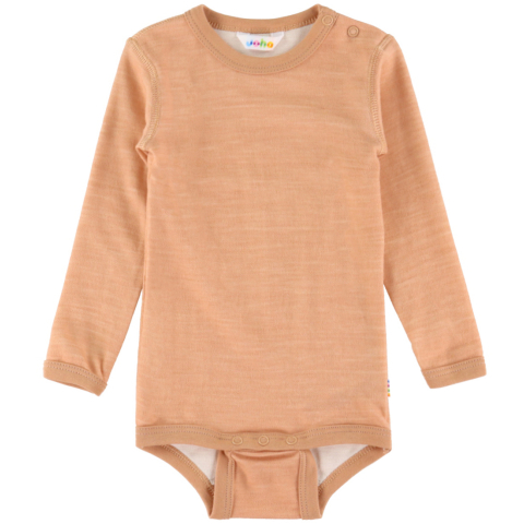 Joha Romper l/s - Wol/Bamboe - De perzik - Joha - 90 - Rompers Lange Mouw