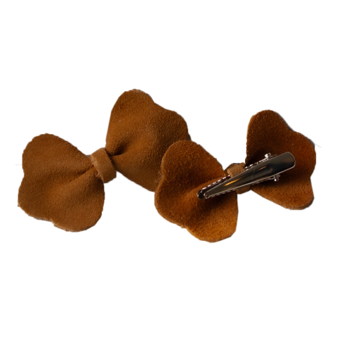 Petit La Busch Haarbanden - Bow - 2-pack - 6x4 cm - Cognac - Petit La Busch - OneSize - Haaraccessoires