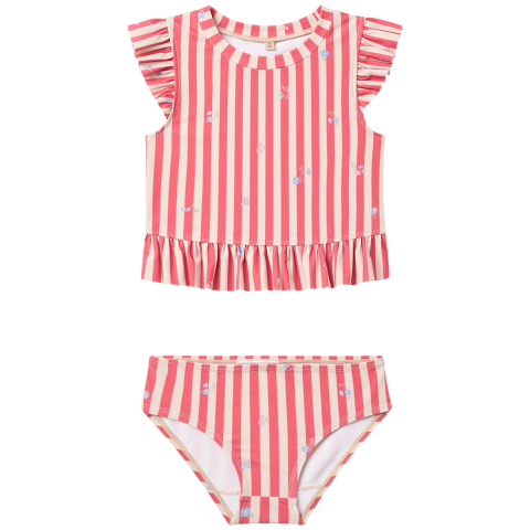 Wheat Bikini - Alma - UV40+ - Opslaan Stripe Bloemen - Wheat - 6 jaar (116) - Bikinis