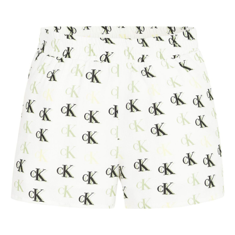 Calvin Klein Korte Broeken - Monogram - Wit/Groen - Calvin Klein - 8 jaar (128) - Korte Broeken