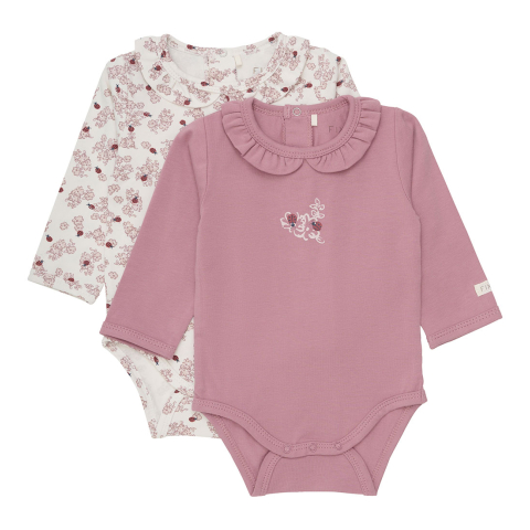 Fixoni Romper l/s - 2-pack - Eierpunch - Fixoni - 62 - Rompers Lange Mouw