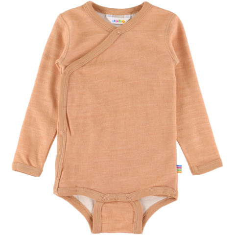 Joha Wikkelromper l/s - Wol/Bamboe - De perzik - Joha - 70 - Rompers Lange Mouw