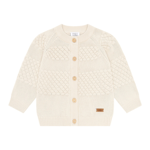 Hust and Claire Vest - Gebreid - HcCuno - Sandshell - Hust and Claire - 1 jaar (80) - Vesten