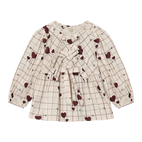 Fliink Blouse - Ilove - Zandschelp Heart AOP - Fliink - 116 - Shirts
