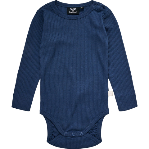 Hummel Romper l/s - Rib - hmlRene - Sargasso Sea - Hummel - 74 - Rompers Lange Mouw