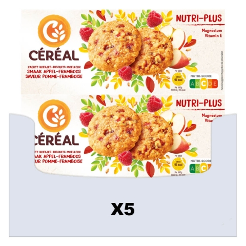 5x Céréal Koekjes Appel-Framboos 138 gr