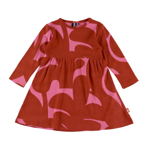 Danefæ Jurk - Katoen/Viscose - Daneshellfish - Chili/Soft Cherry - Danefæ - 3 jaar (98) - Jurken
