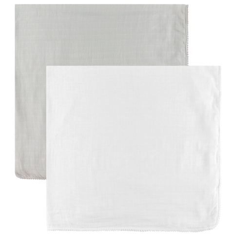 Jack o Juno Wikkeldoek - 120x120 cm - 2-pack - Pom Pom - Pearl/D - Jack o Juno - OneSize - Wikkeldoeken