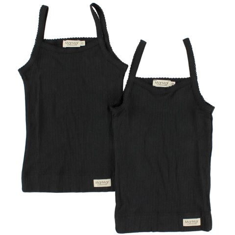 MarMar Onderhemd - 2-pack - Zwart - MarMar - 6 jaar (116) - Hemden