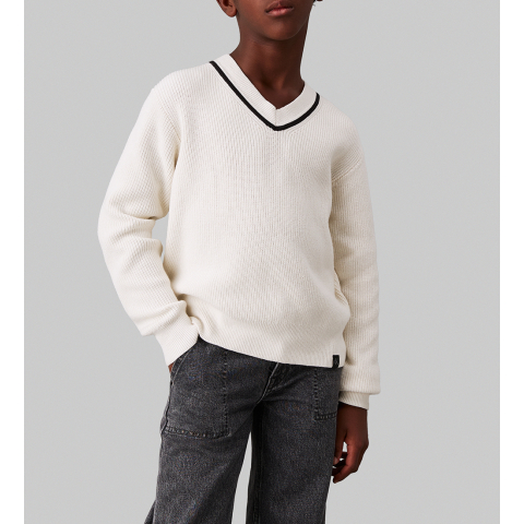 Calvin Klein Blouse - Gebreid - Wit - Calvin Klein - 16 jaar (176) - Shirts