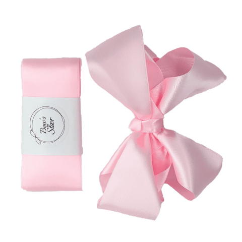 By Stær Doopband m. Vlinderdas - Satin - Roze - By Stær - OneSize - Haaraccessoires