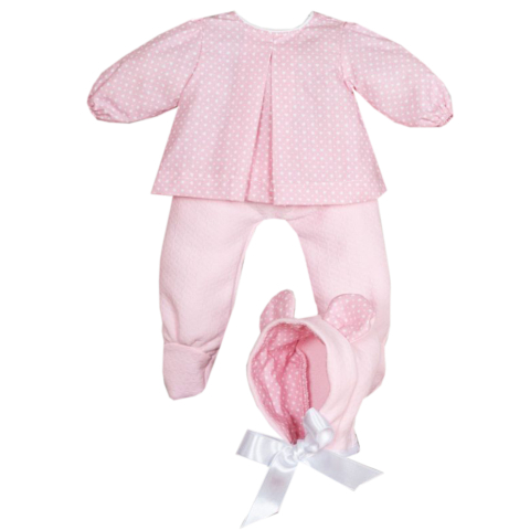 Asi Poppenkleding - 43 cm - Maria - Roze/Wit - Asi - OneSize - Poppenkleding