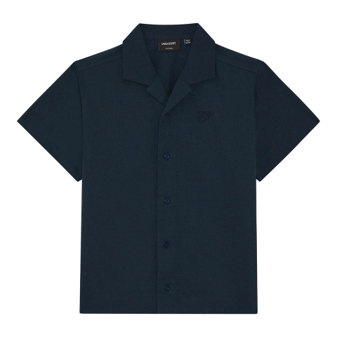 Lyle & Scott Overhemd - Katoen/Linnen - Dark Navy - Lyle & Scott - 9-10 jaar (134-140) - Hemden S/S
