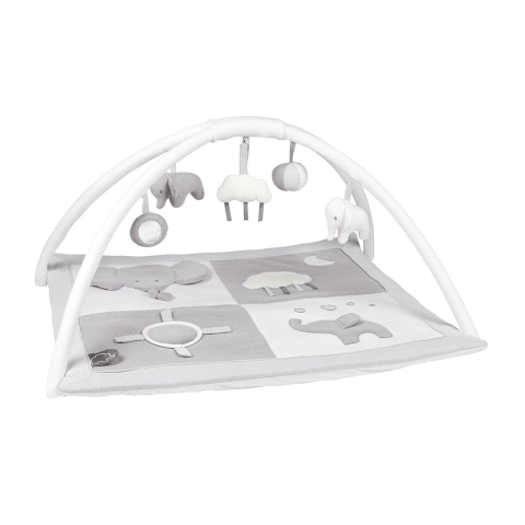 Nattou Speelkleed Tembo - 75x60 cm - Grijs/Wit - Nattou - OneSize - Speelkleden