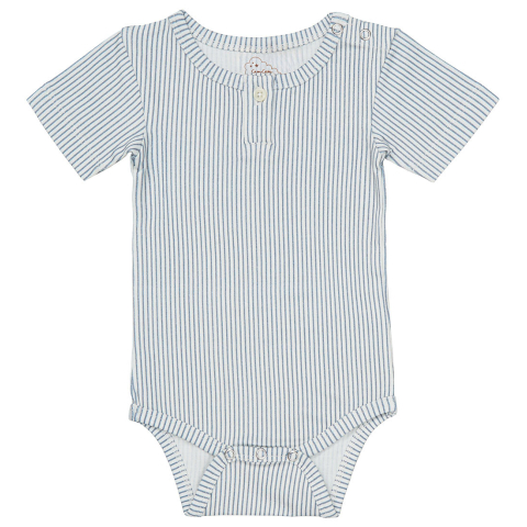 Cam Cam Romper s/s - Elliot - Classic+ Strepen Blue - Cam Cam - 80 - Rompers Korte Mouw
