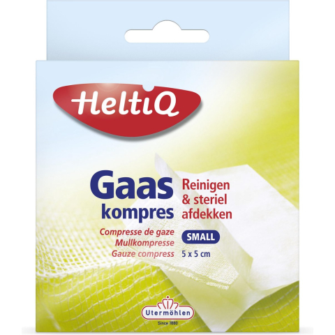 HeltiQ Gaaskompres Small 5 x 5 cm 16 stuks