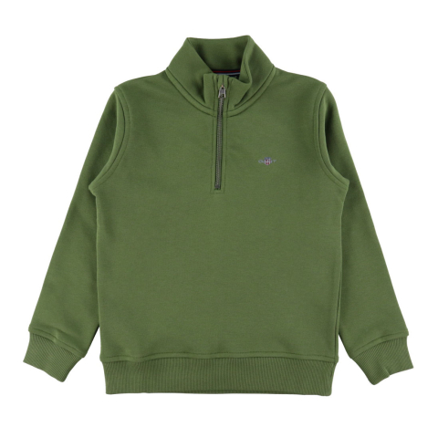 GANT Trui - Shield Halve rits - Gewassen Olive - GANT - 9-10 jaar (134-140) - Truien