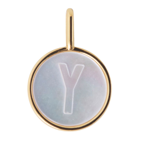Design Letters Hanger Tot Ketting - Y - Pearl Gold - Design Letters - OneSize - Sieraden