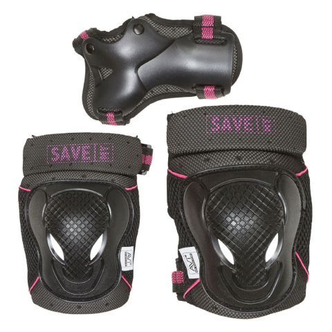 Save My Botten Beschermingsset - Zwart/Roze - Save My - S - Small - Beschermuitrusting
