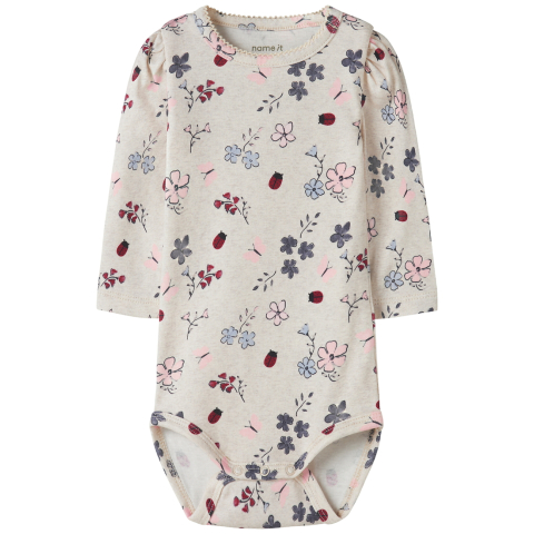 Name It Romper l/s - NbfKamelia - Peyote Melange - Name It - 1½ jaar (86) - Rompers Lange Mouw