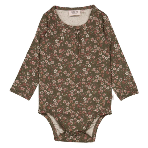 Wheat Romper l/s - Liv - Dry Dennenbloemen - Wheat - 68 - Rompers Lange Mouw
