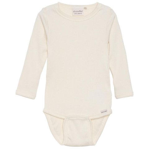 Minymo Romper l/s - Rib - Zaadparel - Minymo - 62 - Rompers Lange Mouw