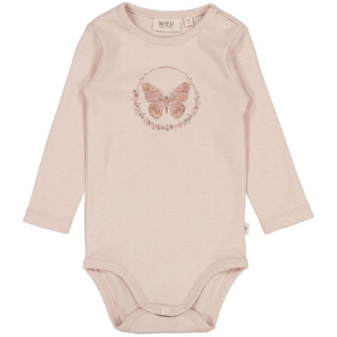 Wheat Romper l/s - Vlinderdassen - Pale Lilac - Wheat - 74 - Rompers Lange Mouw