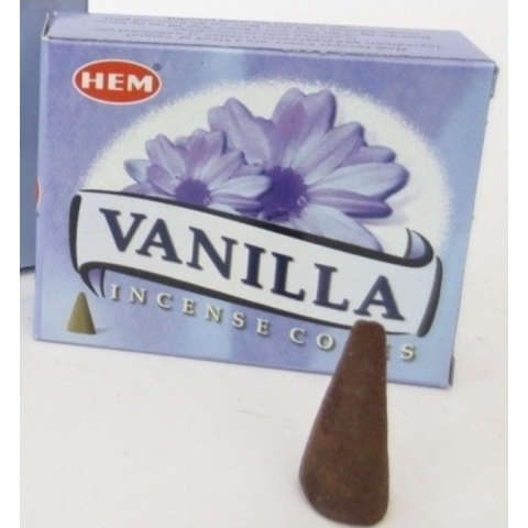 HEM Wierook kegeltjes - Vanille - 60x kegels - ontspannend - kalmerend -