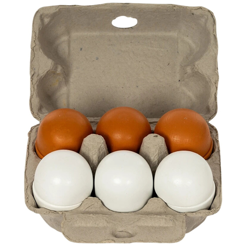 MaMaMeMo Speelgoedeten - Hout - Grote Eieren in tray - MaMaMeMo - OneSize - Speelgoedeten