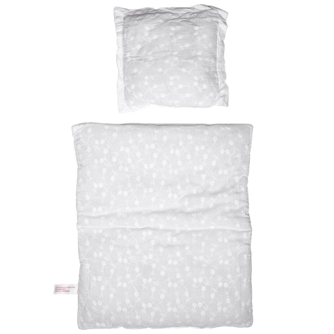 MaMaMeMo Poppen Beddengoed - 33 cm - Wit m. Kant - MaMaMeMo - OneSize - Poppen Beddengoed