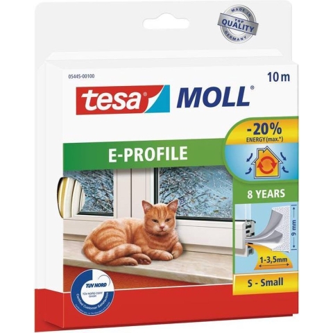 tesa E-PROFILE 05445-00100-00 Afdichtingstape tesamoll Wit (l x b) 10 m x 9 mm 1 stuk(s)