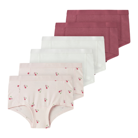Name It Hipsters - NkfHipster - 6-pack - Mauve Morn/Cherry/Rose  - Name It - 9-10 jaar (134-140) - Hipsters