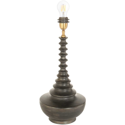 Anne Lighting tafellamp Bois - zwart - hout - 27 cm - E27 fitting - 3677ZW