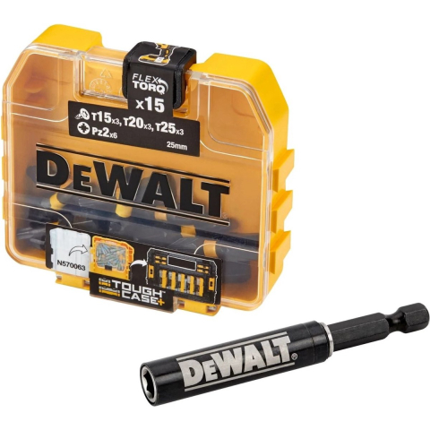 DeWALT DT70522T FLEXTORQ Schroefbitset 15-delig in TOUGHCASE