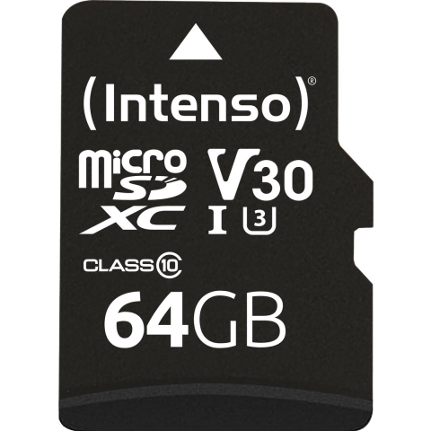 Intenso Professional microSDXC-kaart 64 GB Class 10, UHS-I Incl. SD-adapter
