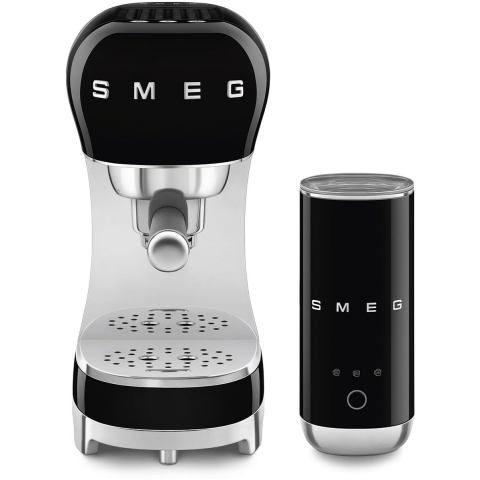 SMEG ECF12BLEU Zwart + melkopschuimer