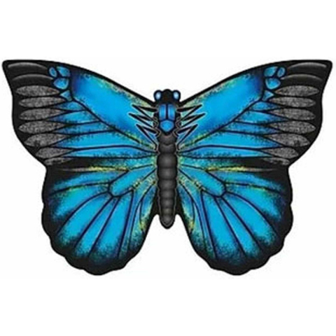 Vlinder vlieger blauw 71 cm breed/wijd - nylon -