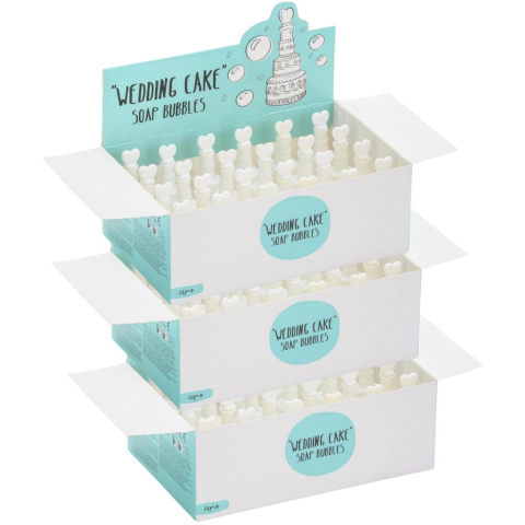 Bruiloft mini bellenblaas - bruidstaart - wit - 72x stuks - bedankjes - gasten cadeautjes -