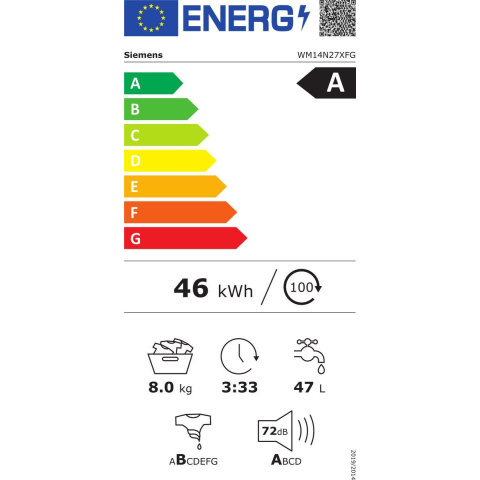 Siemens WM14N27XFG smartFinish