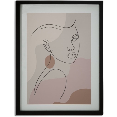 Muurdecoratie met een ingelijste print Mauro Ferretti Face-B