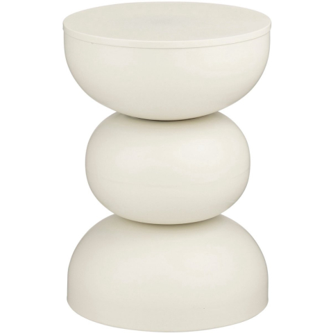 Mica Decorations Luna Bijzettafel - H46 x Ø32 cm - IJzer - Off-white