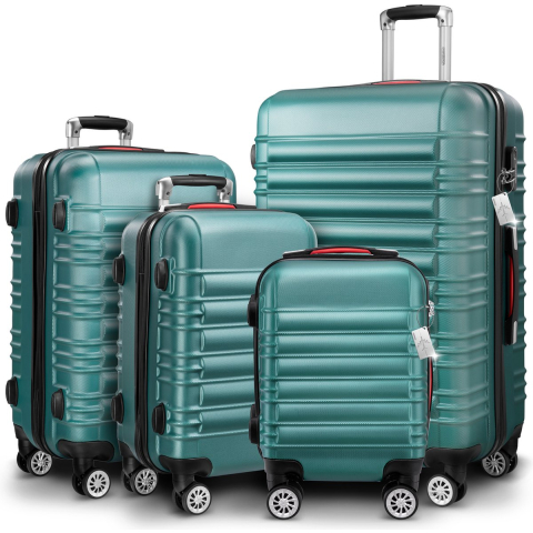 Reiskoffers 4-delige Groen ABS accessoires