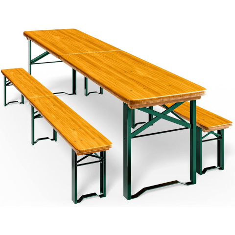 Biertentset 220cm opvouwbaar set van 2 10 persoons hoog draagvermogen massief hout
