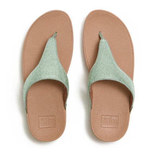 FitFlop Lulu dames teenslipper mint met glitters en sierstenen
